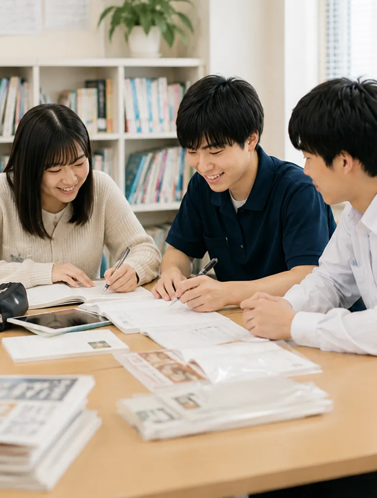 生徒と一緒に学習を進める教職員